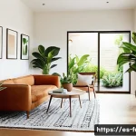 공기정화 식물과 가구 매치 - **"Green Soul Home Oasis"**: A naturally lit, cozy living room bathed in soft morning light. The dom...