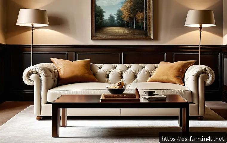 고급 소파 브랜드 비교 - A luxurious Italian-style living room featuring a classic Poltrona Frau sofa upholstered in rich nat...